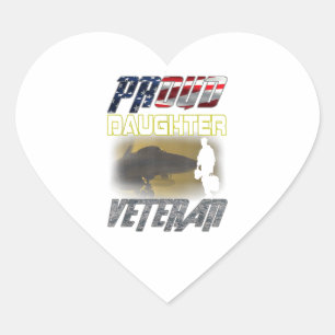 Vintage camouflage Flag Proud Daughter Air Force Heart Sticker