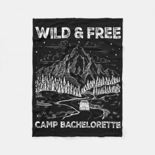 Vintage Camp Bachelorette Party Matching Wild Retr Fleece Blanket