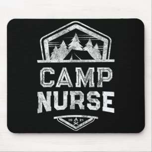 Vintage CAMP NURSE Camping Trip Campground Staff Mouse Pad