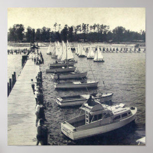 Vintage Camp Sea Gull Pier Photo Poster
