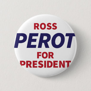 Vintage Campaign Logo Ross Perot 2 Inch Round Button