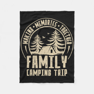 Vintage Camper Camp Family Camping Trip 2025 Match Fleece Blanket