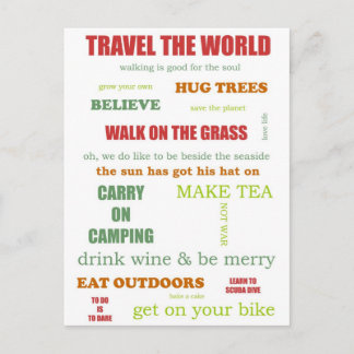 Vintage Camper Manifesto Postcard