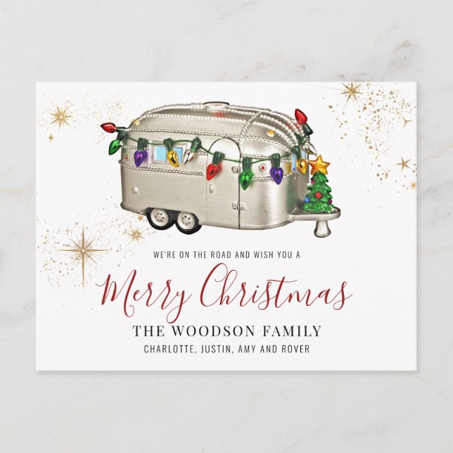 Vintage Camper Trailer Christmas Holiday (Front)