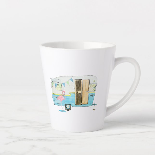 Vintage Camper Trailer Latte Mug (Right)