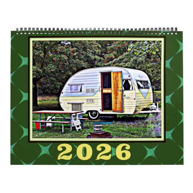Vintage Campers and Retro Caravan Travel Calendar (Cover)