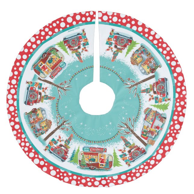 Vintage Campers Brushed Polyester Tree Skirt (Front)