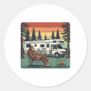 Vintage Camping Motorhome RV Bigfoot Adventure Classic Round Sticker