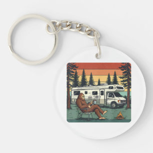 Vintage Camping Motorhome RV Bigfoot Adventure Keychain