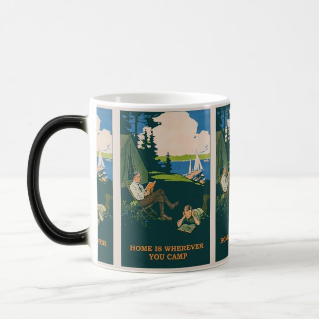 Vintage Camping Site Adventure Magic Mug (Left)