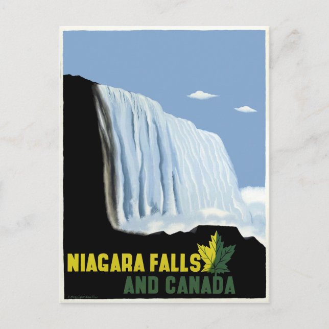Vintage Canada and Niagara Falls Travel Postcard (Front)