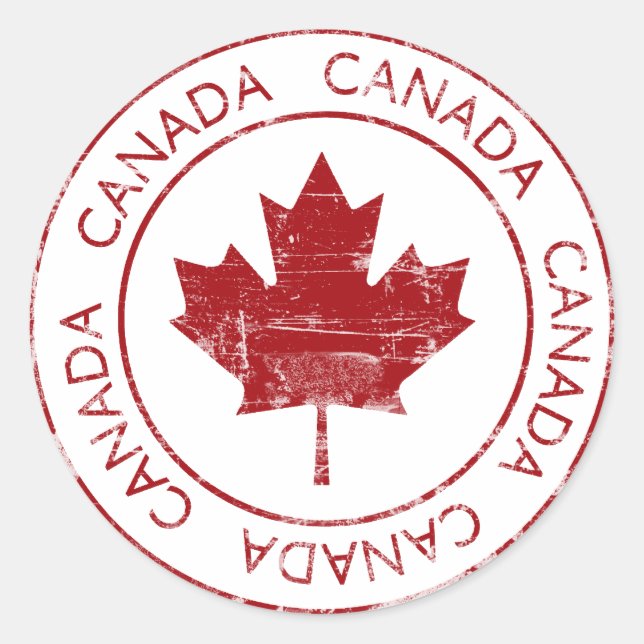 Vintage Canada Classic Round Sticker (Front)