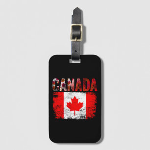 Vintage Canada Flag Canadian Flag Maple Leaf Luggage Tag