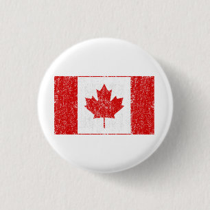 Vintage Canada flag Canadian flag Word flag 1 Inch Round Button