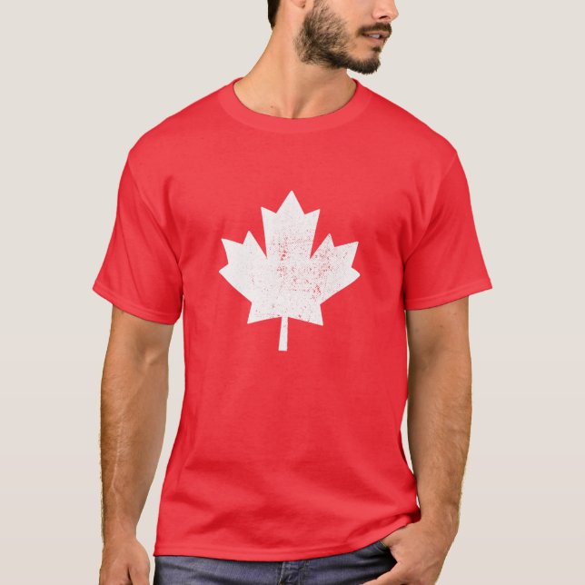Vintage Canada Maple Leaf Canada Day T-Shirt (Front)