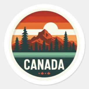 Vintage Canada Retro Mountain Travel Badge Sticker