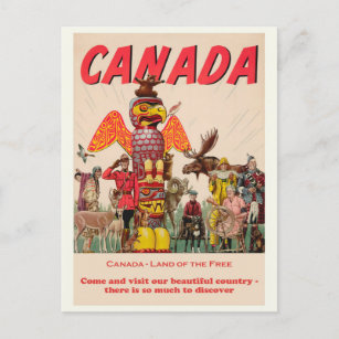 Vintage Canada Travel Tourism Poster Postcard