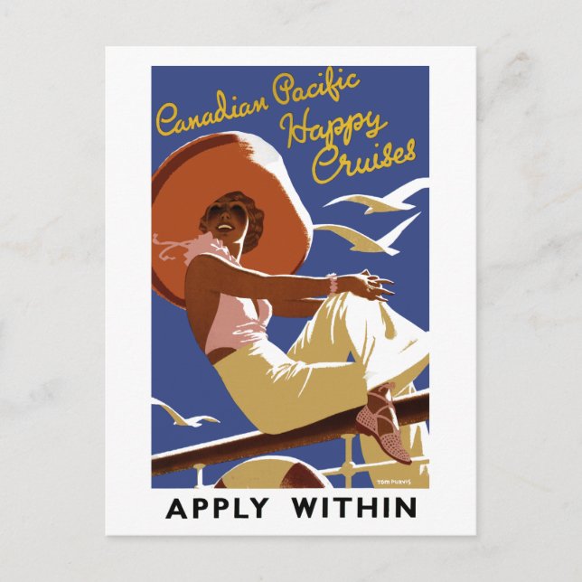 Vintage Canadian Cruise Line Travel Postcard (Front)