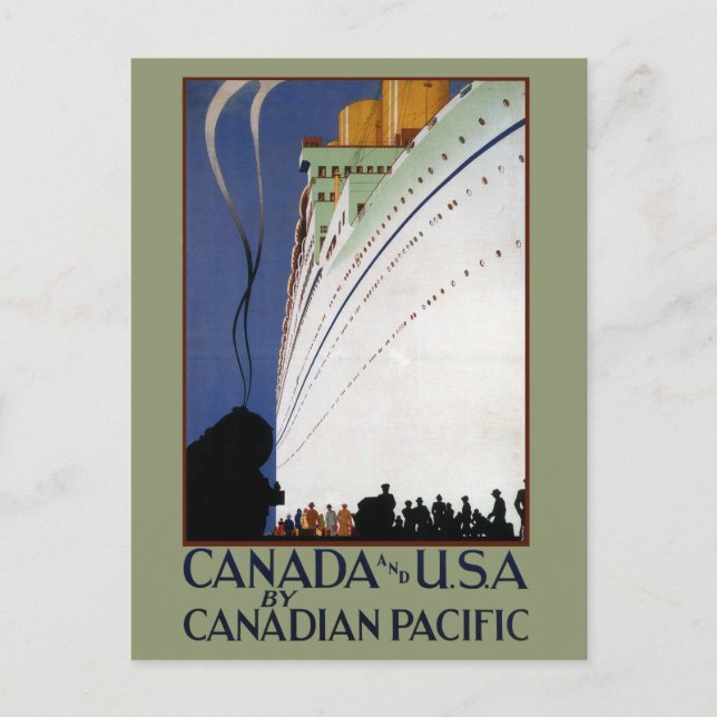Vintage Canadian Cruise Lines Travel Postcard (Front)