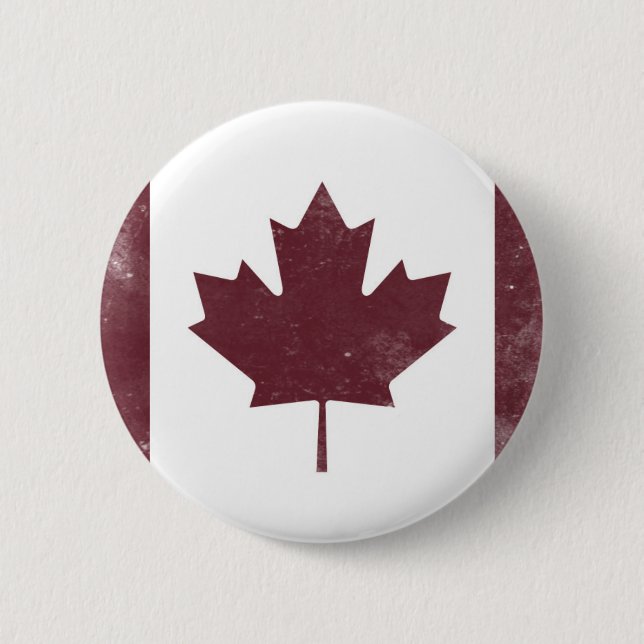 Vintage Canadian Flag 2 Inch Round Button (Front)