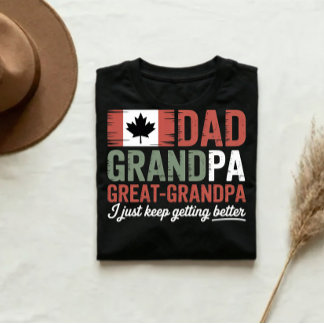 Vintage Canadian flag Dad Great Grandpa T-Shirt