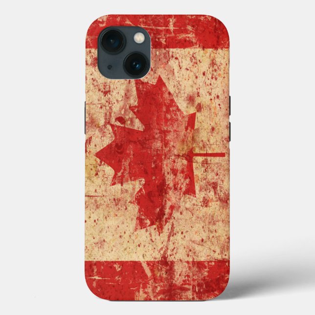 Vintage Canadian Flag Maple Leaf Design Phone Case (Back)