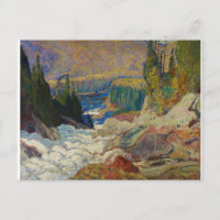 Vintage Canadian J. E. Jackson Waterfall Painting