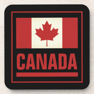 Vintage Canadian maple leaf flag of Canada Coaster