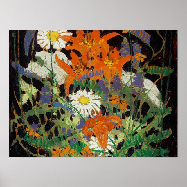 Vintage Canadian Painting Tom Thomson Wood Lilies Poster (Front)