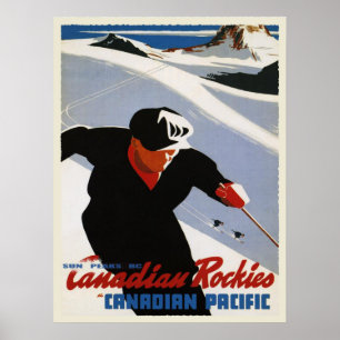 Vintage Canadian Rockies Ski Print