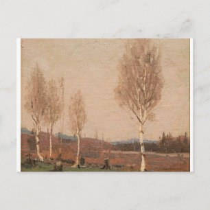 Vintage Canadian Rural Scene Tom Thomson's Birches Postcard