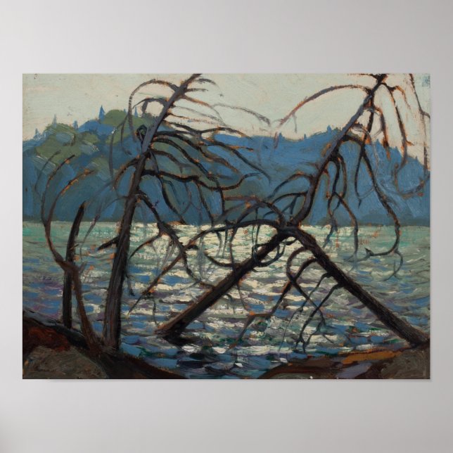 Vintage Canadian Tom Thomson Painting Canoe Lake Poster (Front)