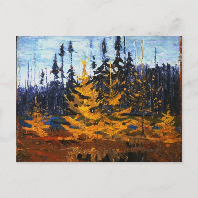 Vintage Canadian Wilderness Tom Thomson Tamaracks  Postcard (Front)