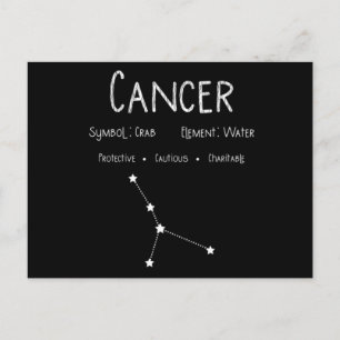 Vintage Cancer Star Sign Horoscope Birthday Gift Postcard