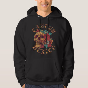 Vintage Cancun Beach Mexico Tattoo Ink Skull Premi Hoodie