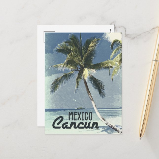 Vintage Cancun Mexico Holiday Postcard (Front/Back In Situ)