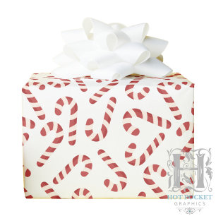Vintage Candy Canes Christmas Gift Wrapping Paper
