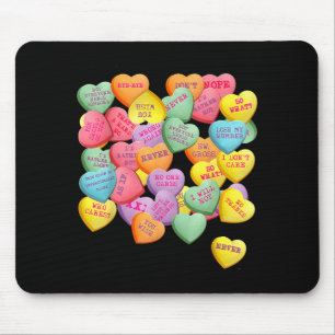 Vintage Candy Conversation Hearts For Anti Valenti Mouse Pad