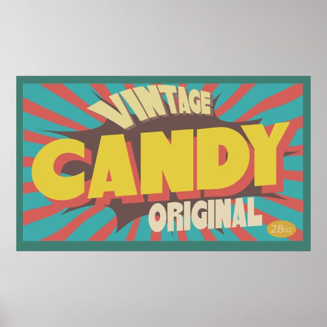 Vintage Candy poster art rétro (Devant)