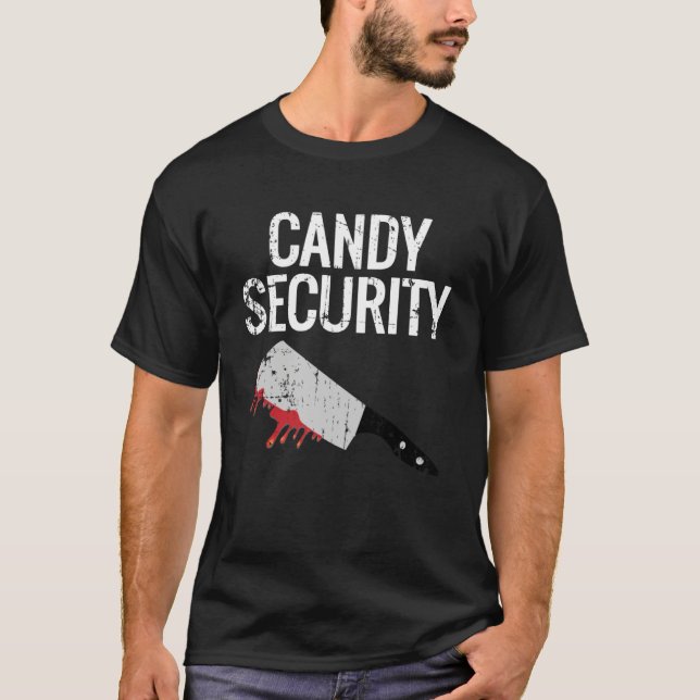 Vintage Candy Security   Halloween Knife T-Shirt (Front)