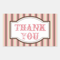 Vintage Candy Stripe Thank You Stickers