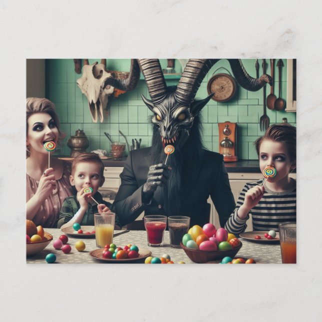 Vintage Candy Supper Occult Postcard (Front)