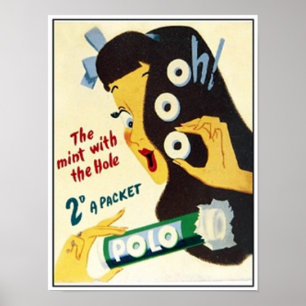 Vintage Candy - The Mint with The Hole Polo Ad Poster