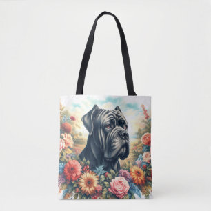 Vintage Cane Corso Dog Painting Tote Bag