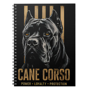 Vintage Cane Corso Guardian Dog Typography Notebook