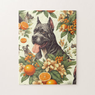 Vintage Cane Corso Seamless Jigsaw Puzzle