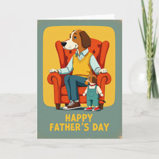 Vintage Canine Fathers Day Card