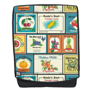 Vintage canned goods-Fruit labels Backpack