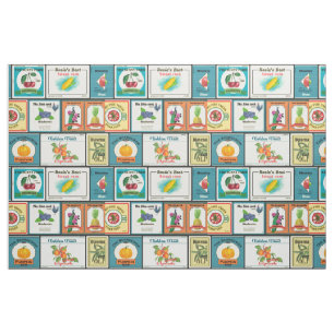 Vintage canned goods-Fruit labels Fabric