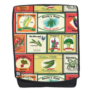 Vintage canned goods-Vegetables labels Backpack